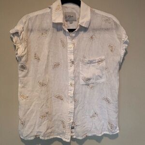 Rails Cream Shirt with Subtle Gold Details XS